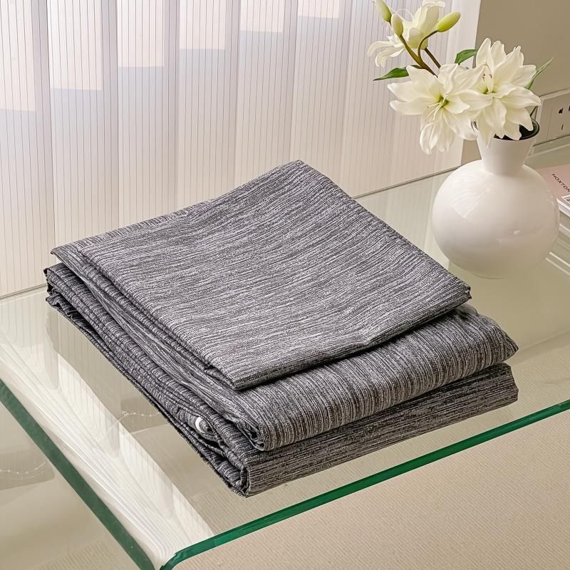 40s Pure Cotton Fitted Sheet Black Stripes