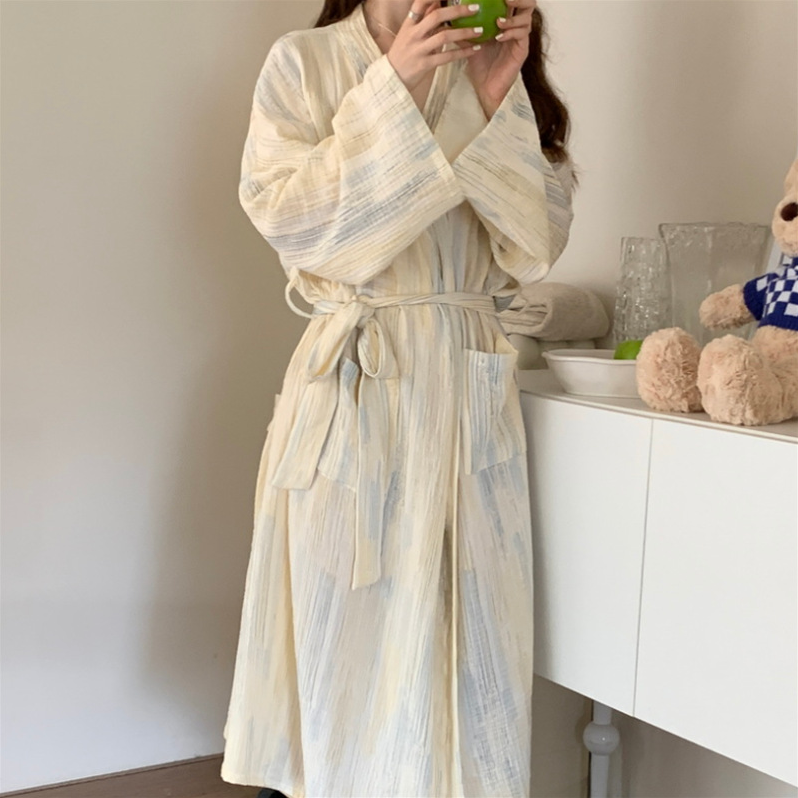 Baby Cotton Bubble Gauze Home Wear - Simple Style Dyed Version