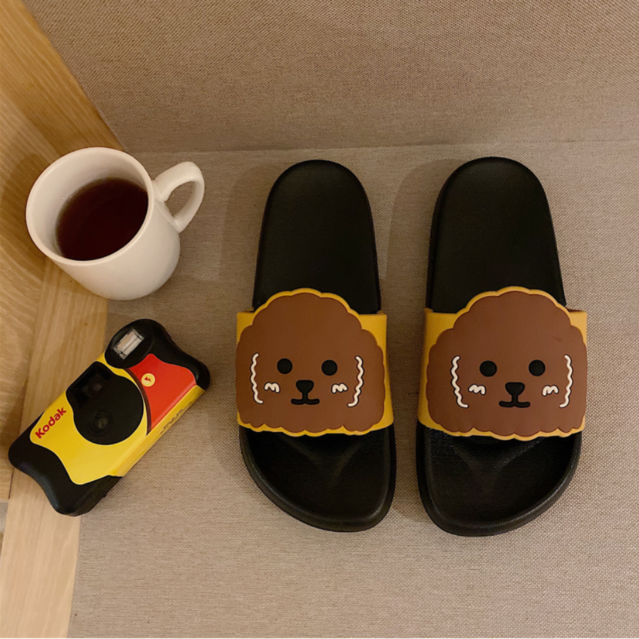 Waterproof Super Soft Slippers Cute Puppy Yellow