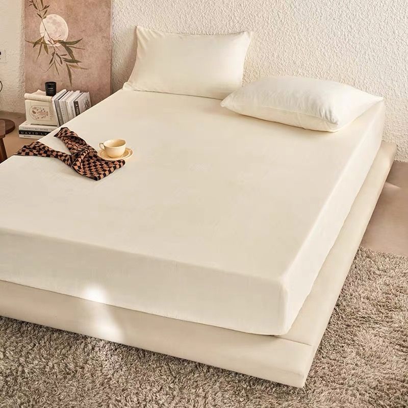 High GSM Milk Fleece Fitted Sheet White Complimentary pair of cotton pillowcases