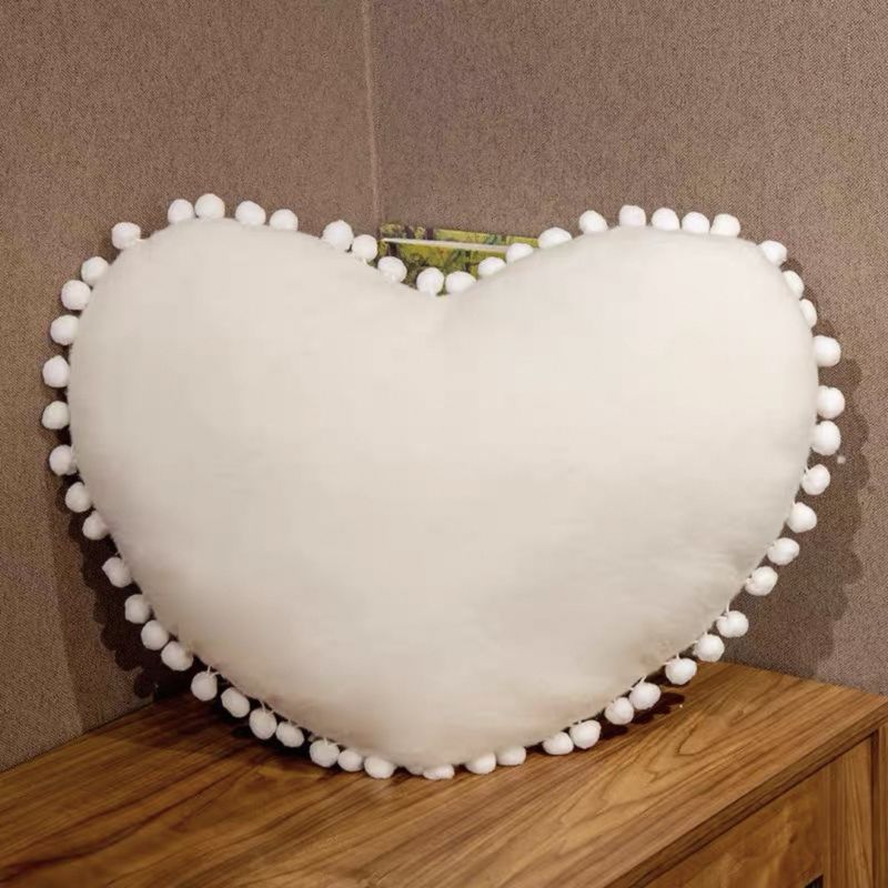 Sweet Macaron Color White Heart Cushion