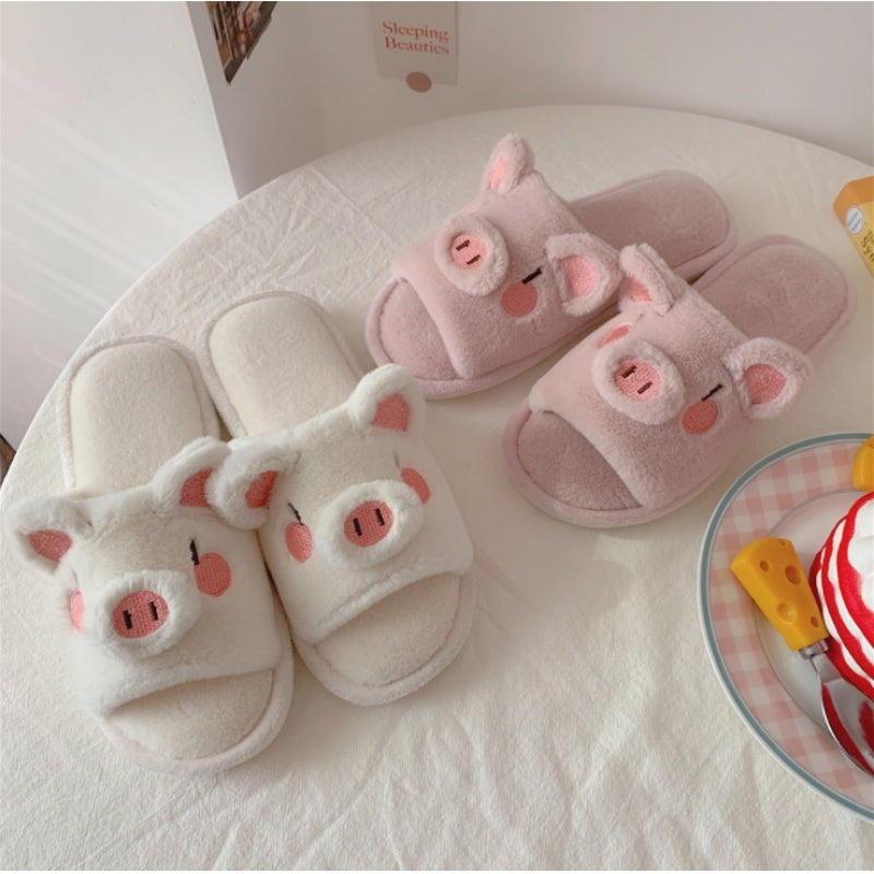 Winter Fluffy and Cute Warm Slippers Pinky Piggy