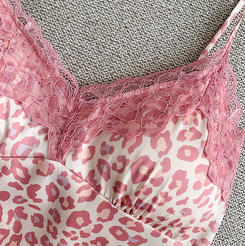 Pink Little Leopard Suspenders Homewear