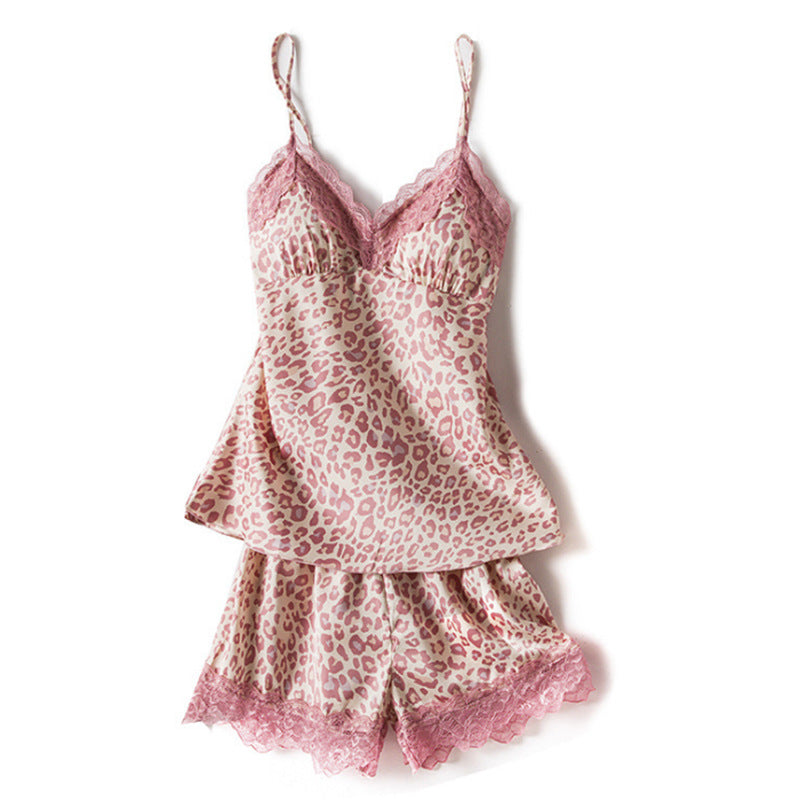 Pink Little Leopard Suspenders Homewear
