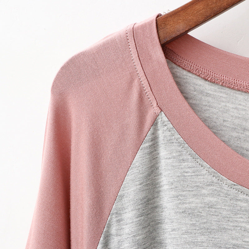 Modal Simple Color Block Nightdress
