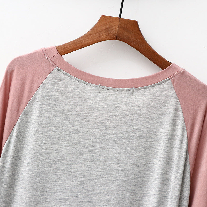 Modal Simple Color Block Nightdress