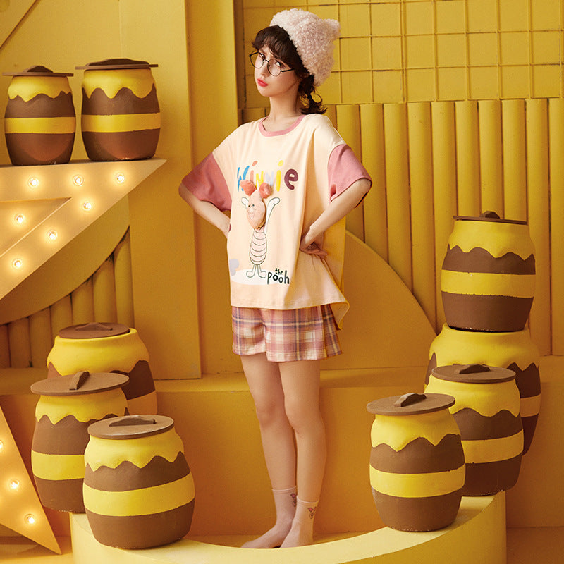 Winnie The Pooh Women\'S Summer Sweet And Cute Pajamas