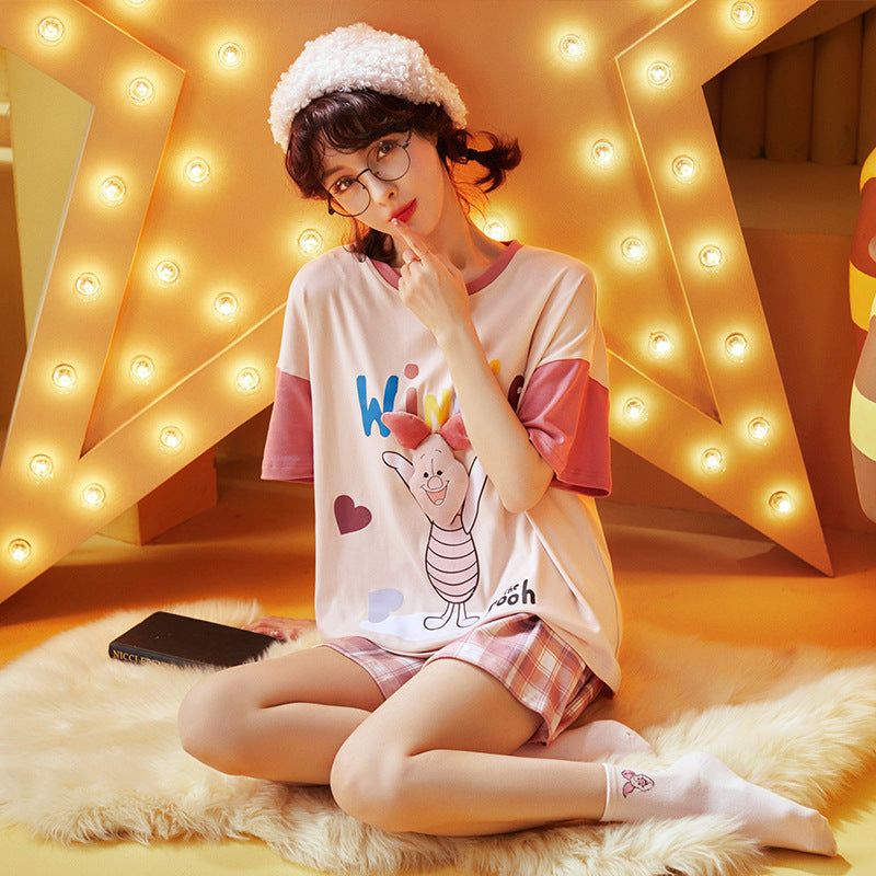 Winnie The Pooh Women\'S Summer Sweet And Cute Pajamas