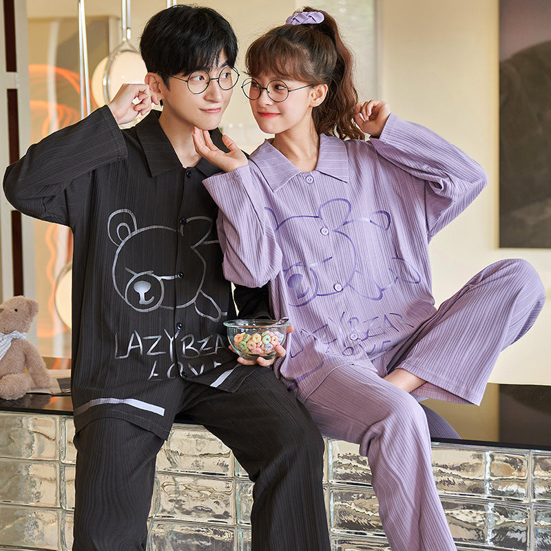Couple Pajamas Spring Autumn Pure Cotton