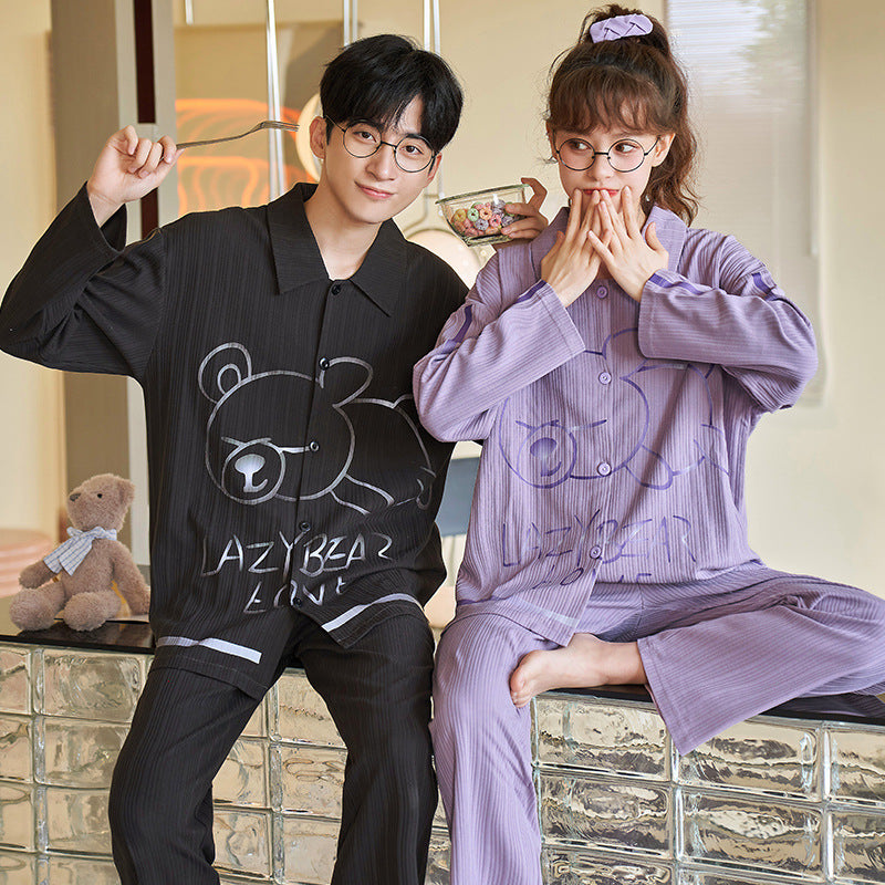 Couple Pajamas Spring Autumn Pure Cotton