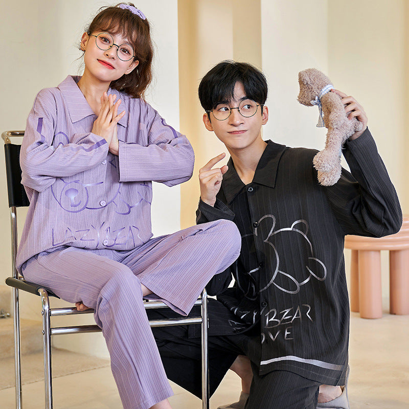 Couple Pajamas Spring Autumn Pure Cotton