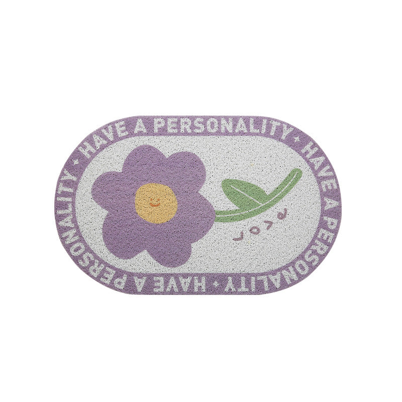 Wire Loop Entrance Mat Purple Flower