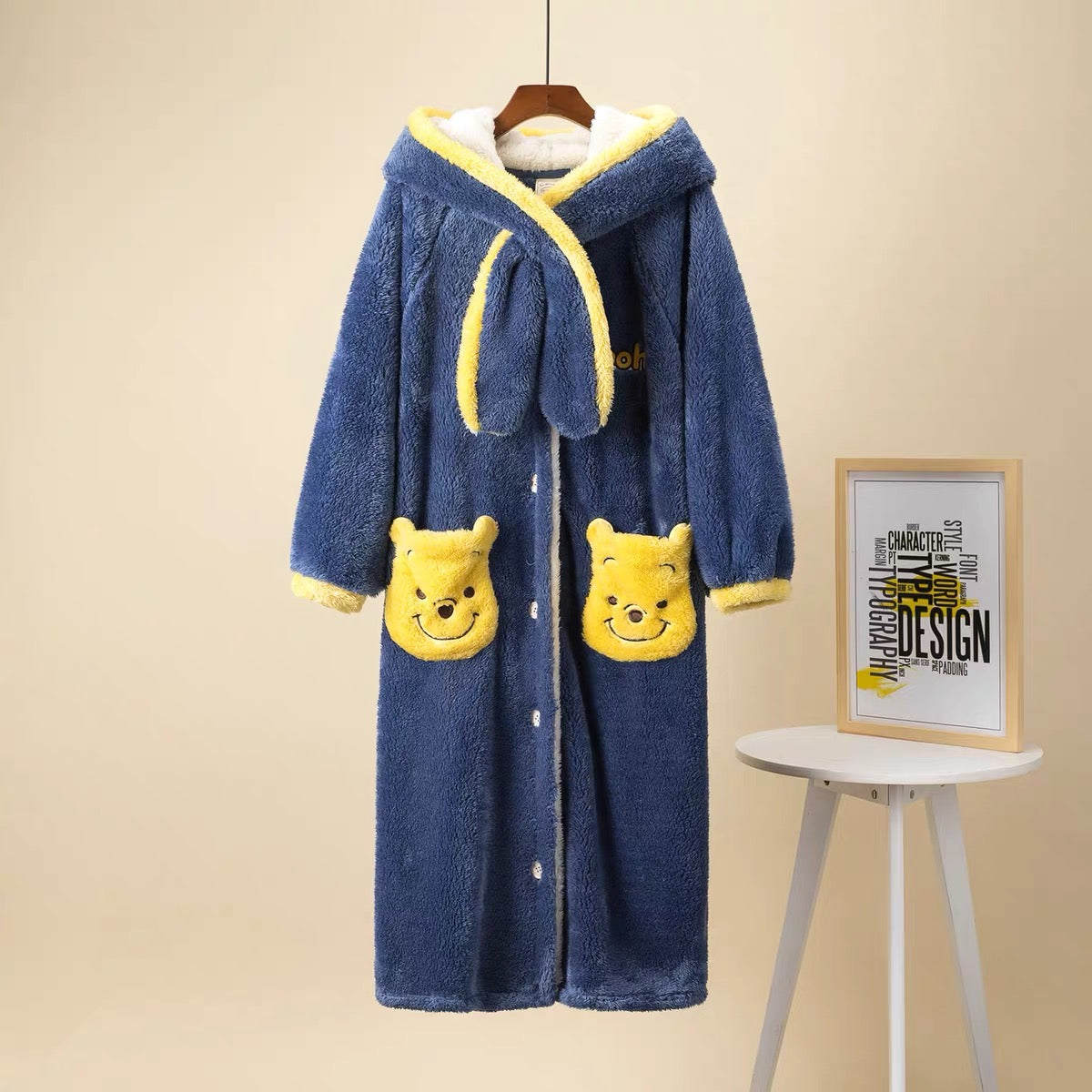 Winter Ultra Warmth Coral Fleece Gown Winnie Deep Blue