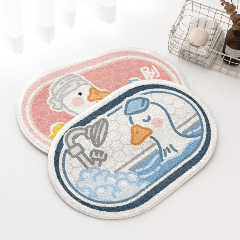 Faux Lambswool Bathroom Absorbent Non-slip Rug Shower Duck