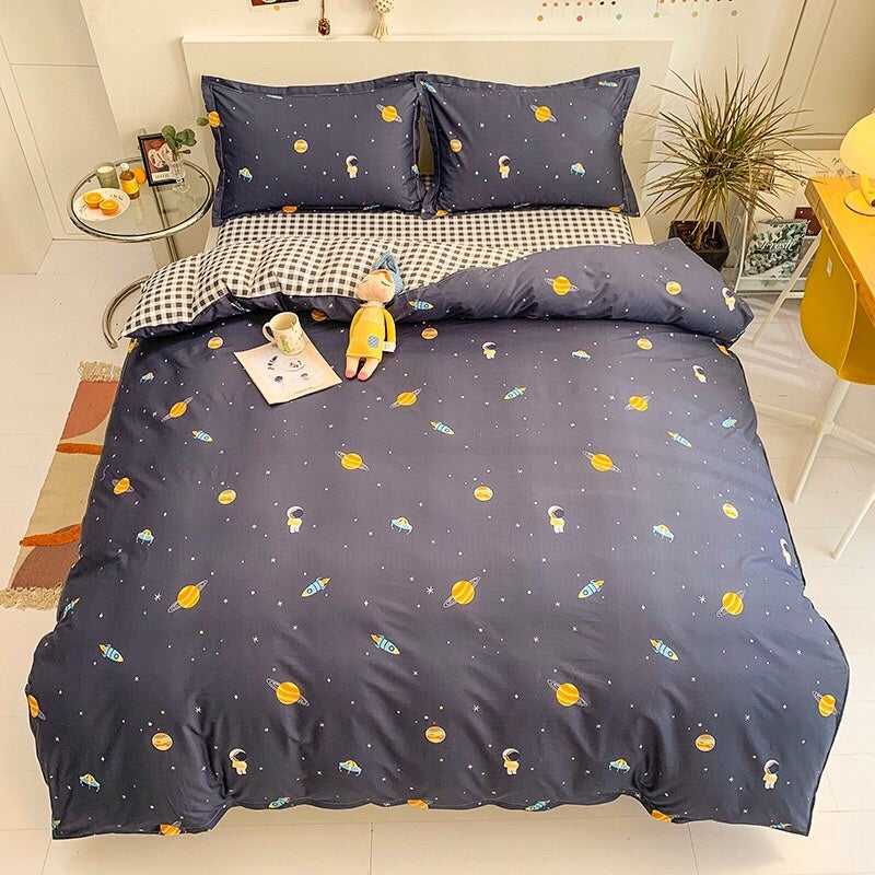 Pure Cotton Cute Three Piece Planet Walking Set