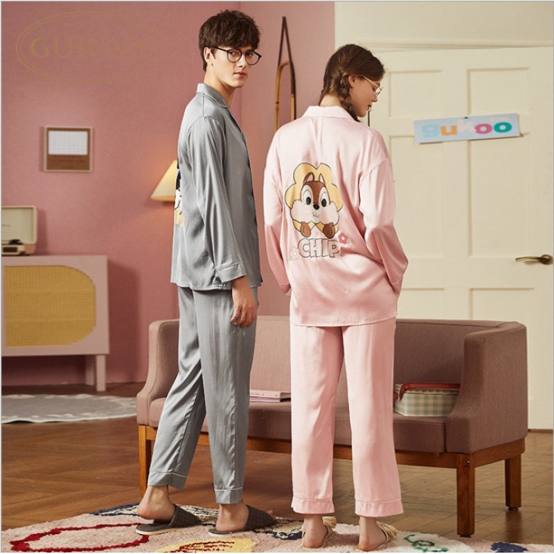 Chichititi Print Ice Silk Pajamas