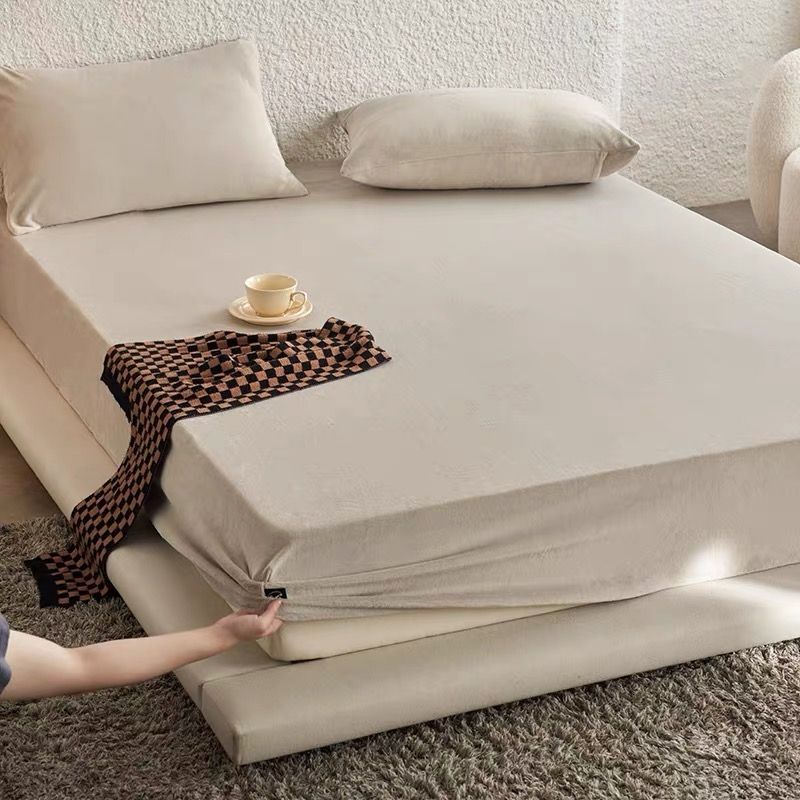 High GSM Milk Velvet Fitted Sheet Grey