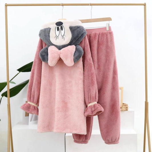 Winter Ultra Warmth Coral Fleece Gown Set Minnie Mouse