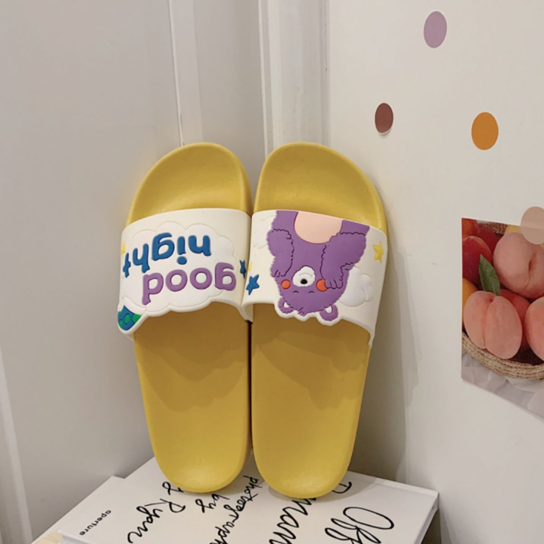 Waterproof Super Soft Slippers Good Night Bear Yellow