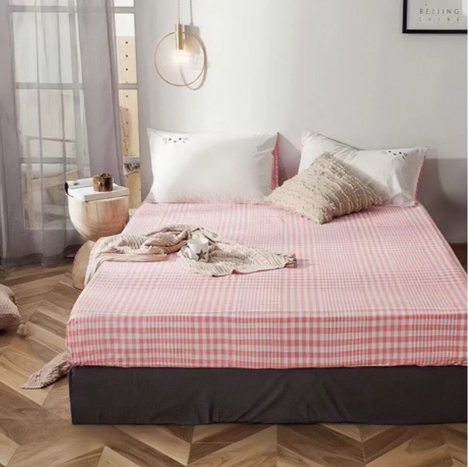 Water-washed Cotton Embroidered Fitted Sheet Angela