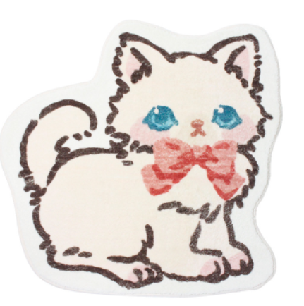 Faux Lambswool Irregular Cute Rug Cute Kitten