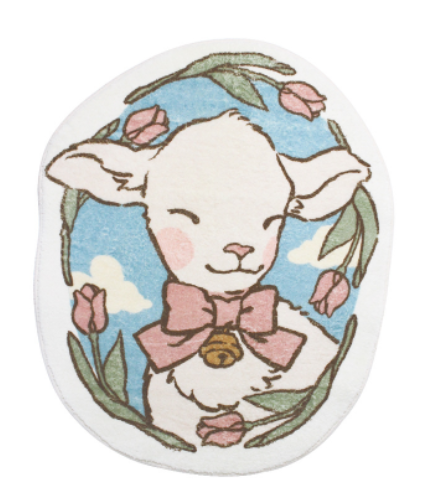 Faux Lambswool Irregular Cute Rug Oil Painting