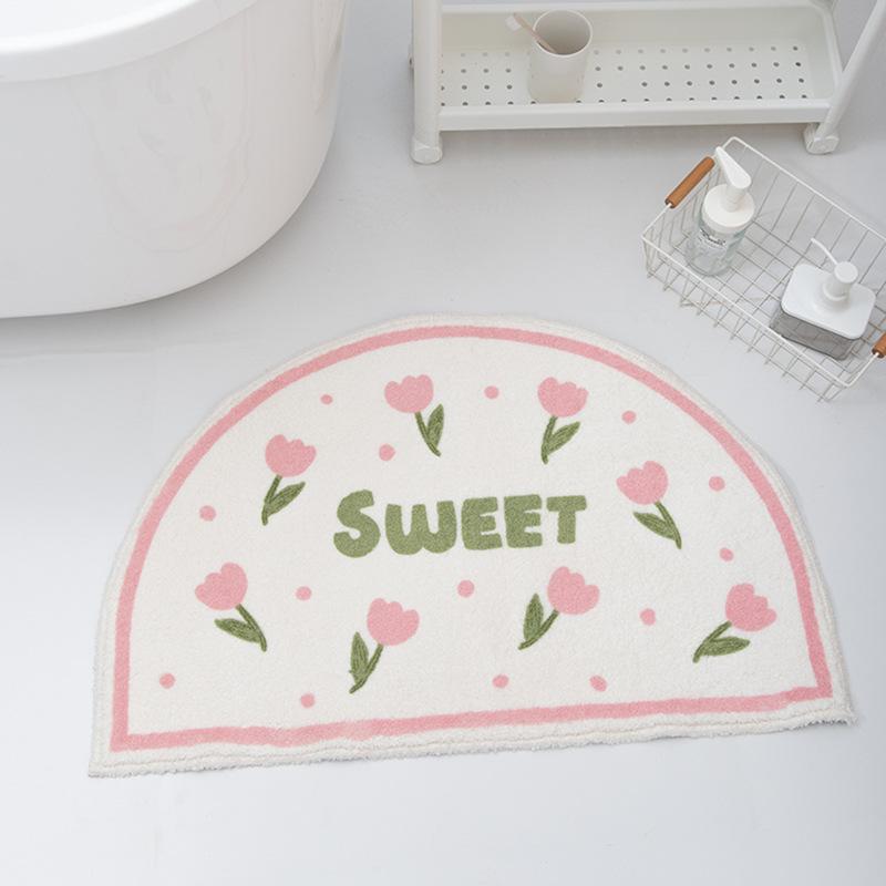Faux Lambswool Bathroom Absorbent Nonslip Rug Sweet