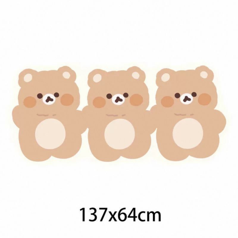 Cartoon Cute Blanket Shaped Floor Mat Three Bear Cubs