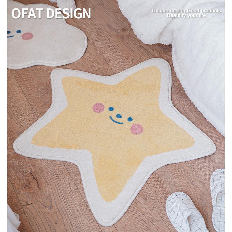 Faux Lambswool Irregular Cute Rug Star
