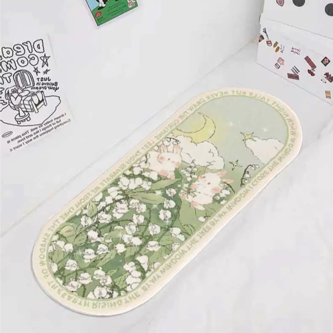 Faux Lambswool Bedside Rug Lily Bunny