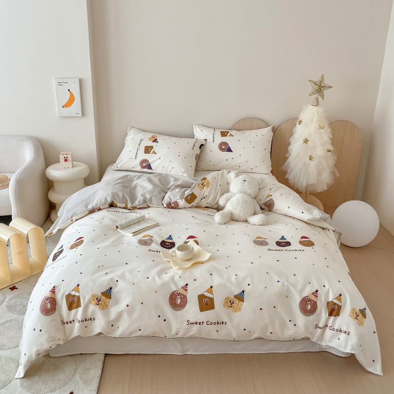 40S Pure Cotton Reversible 3 in 1 Bedding Sets Sweet Cokkies