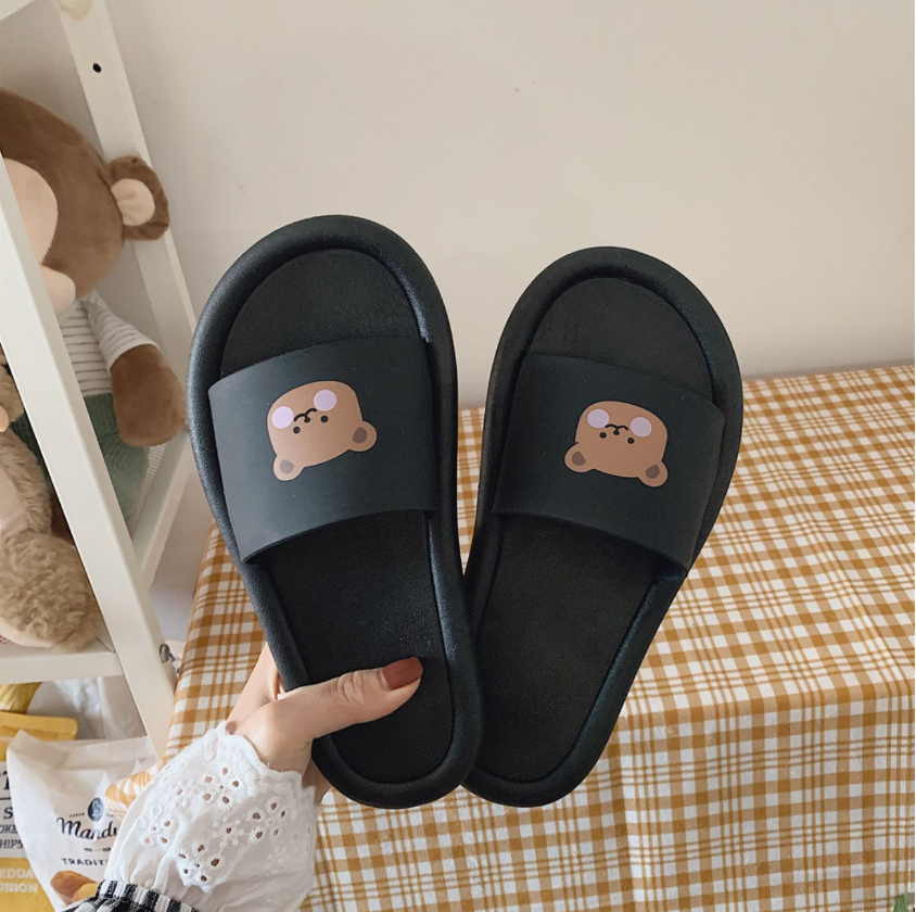 Waterproof Super Soft Slippers Bear Cub Black