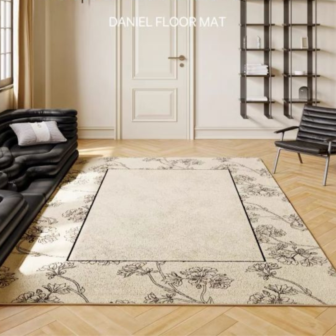 Modern Living Room Rug Garden Enclave Brown