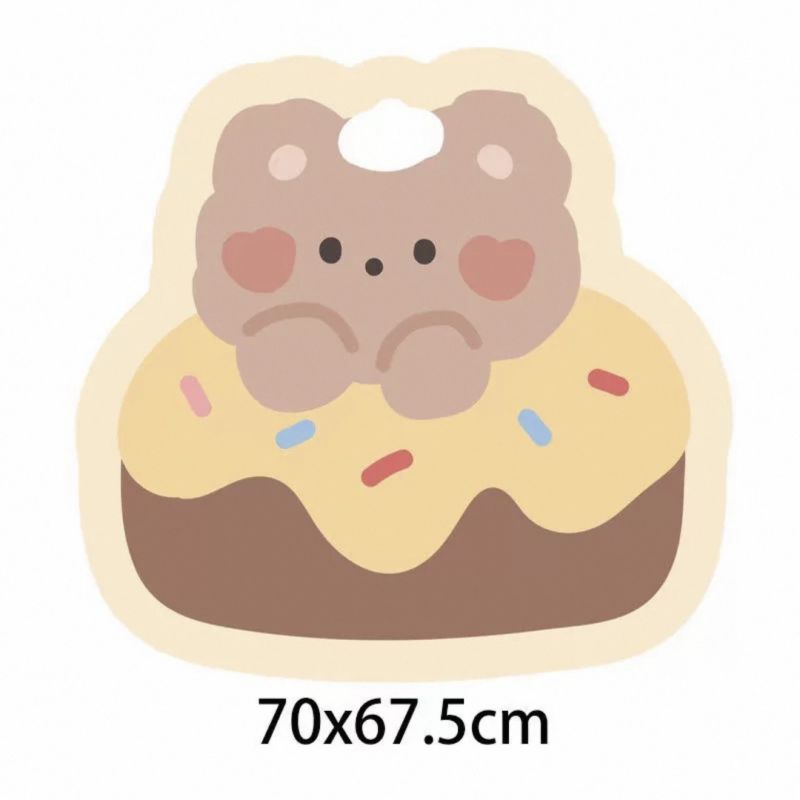Cartoon Cute Blanket Shaped Floor Mat Frosted Bear Cub