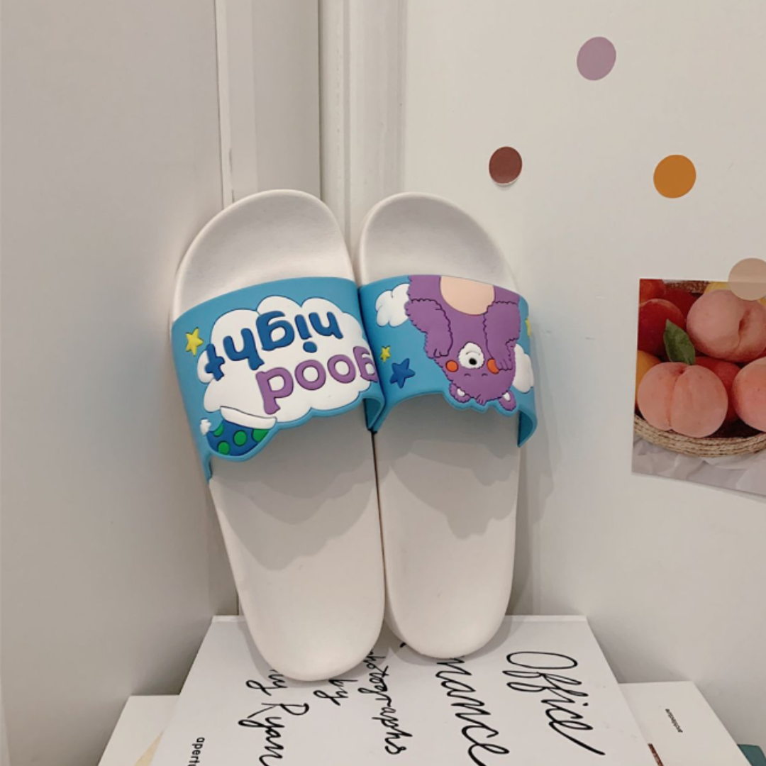 Waterproof Super Soft Slippers Good Night Bear Blue