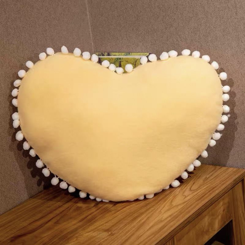 Sweet Macaron Color Yellow Heart Cushion