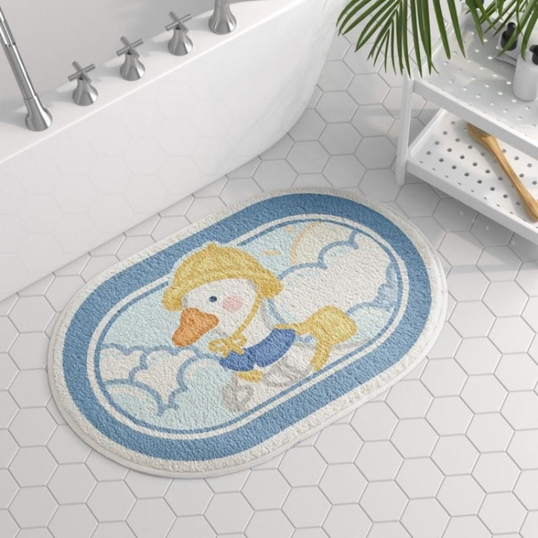 Faux Lambswool Bathroom Absorbent Nonslip Rug Hat Duck