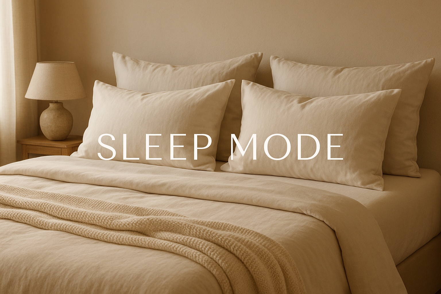 生成一张首页banner 床品广告 温馨 需要有品牌名sleep mode