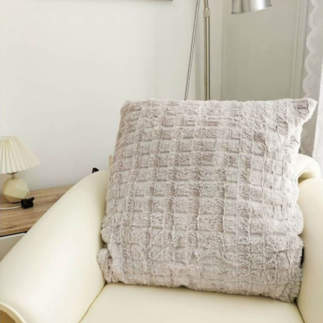 Faux Rabbit Fur Super Soft Cushion Pillow Grey