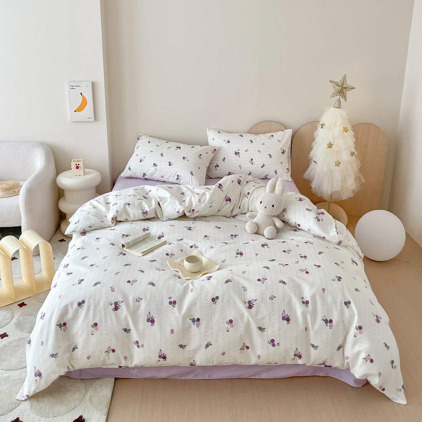 40S Pure Cotton Reversible 4 in 1 Bedding Sets Bunches of Grapes