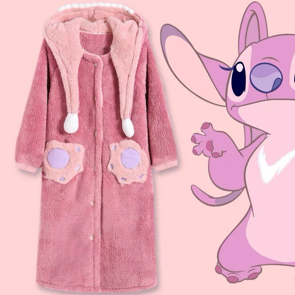 Winter Ultra Warmth Coral Fleece Gown Stitch Berry Pink