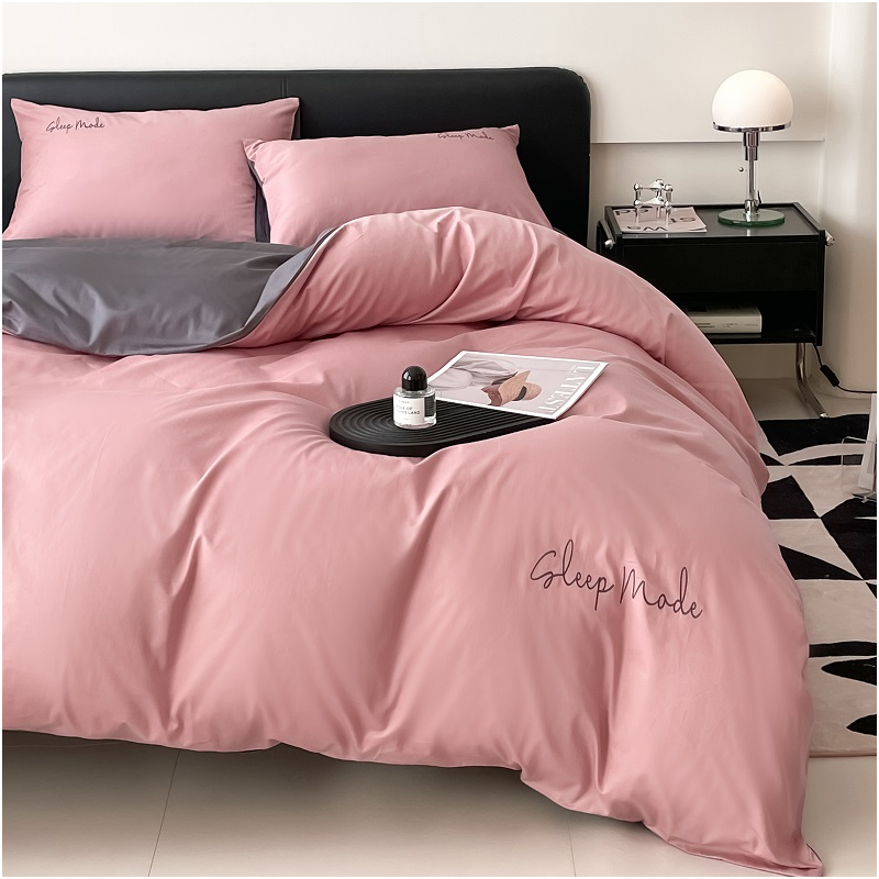 60s Long Staple Cotton Quilt Cover Pink Grey