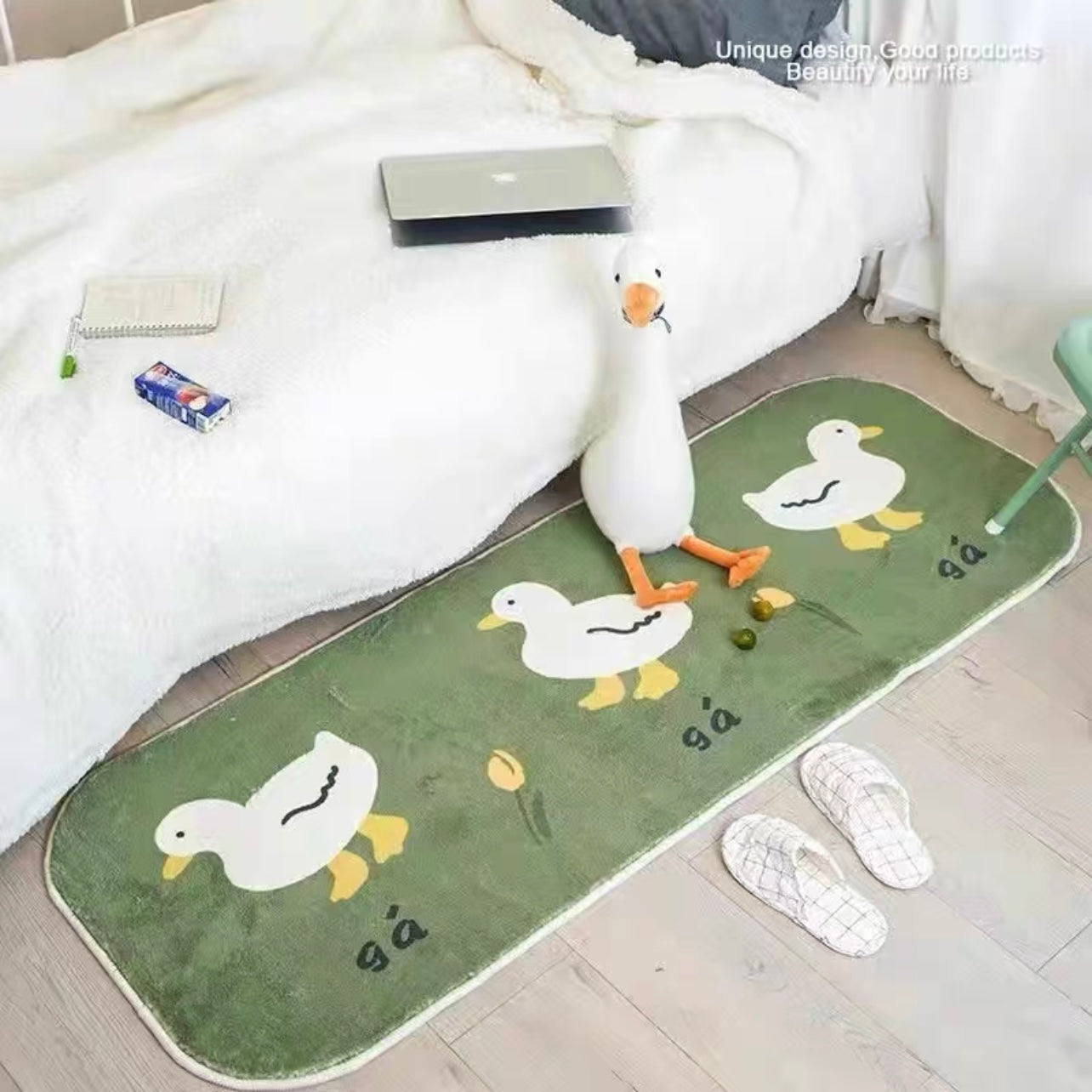 Faux Lambswool Bedroom Bathroom Rug Gaga Duck