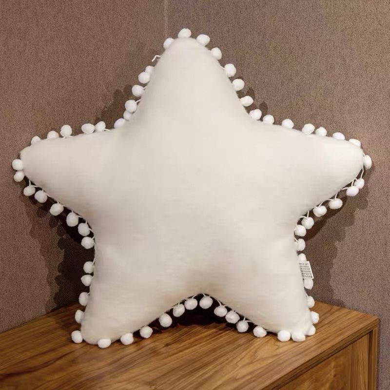 Sweet Macaron Color White Star Cushion