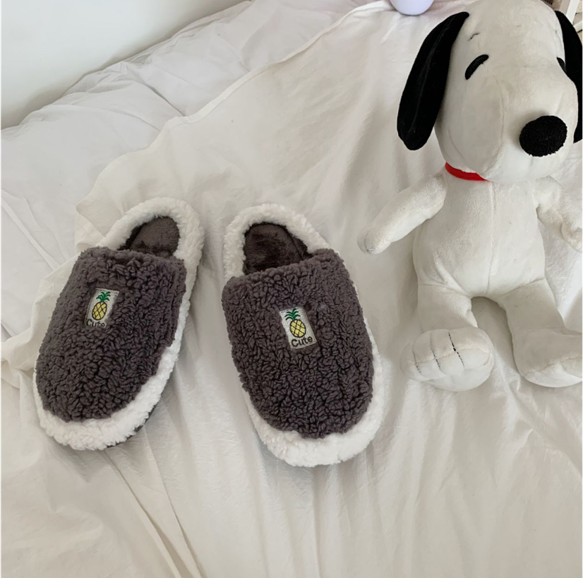 Winter Fluffy and Cute Warm Slippers Pineapple