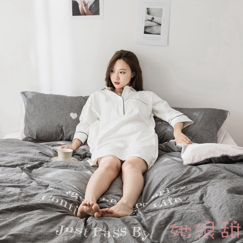 Water-washed Cotton and Velvet Warm Set in 4 Baby Romantic Love Letters