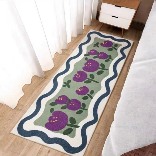 Faux Lambswool Bedside Rug Purple Tulip