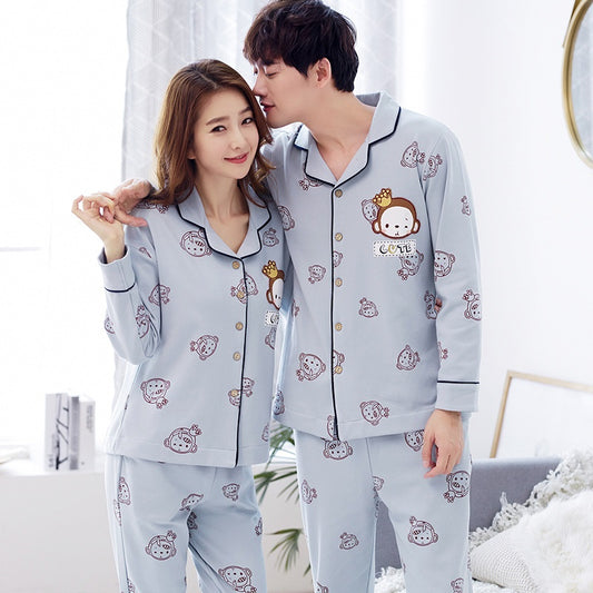 [Couples] Loose Long-Sleeved Trousers Cartoon Cute Home Clothes