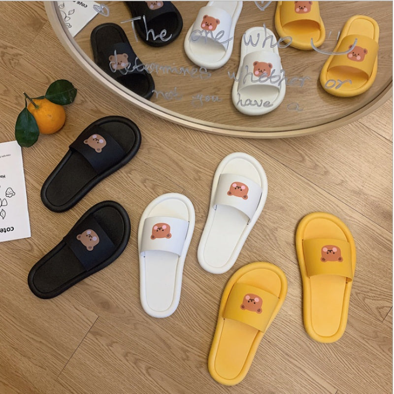 Waterproof Super Soft Slippers Bear Cub White