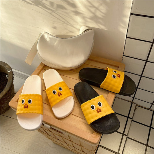 Waterproof Super Soft Slippers Cheese Biscuits White